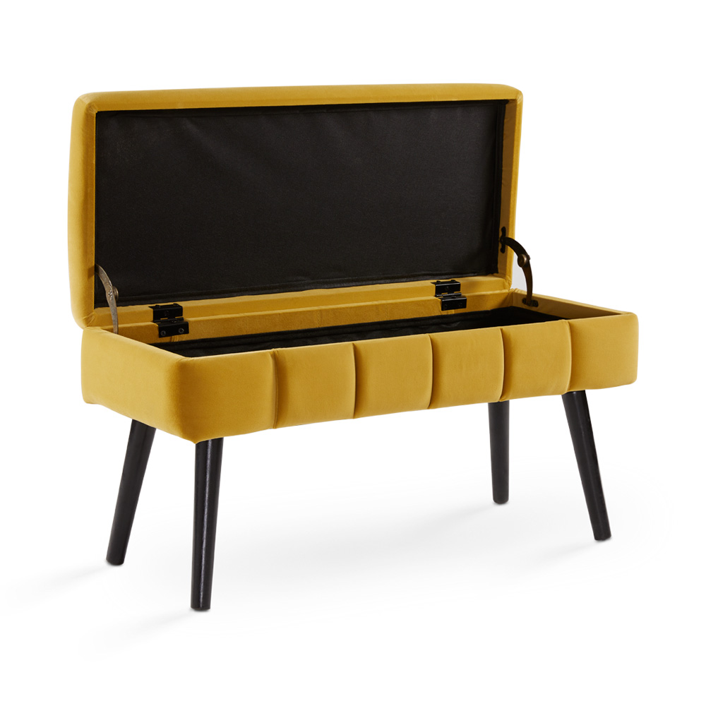 Marcella Storage Bench: Ochre Yellow